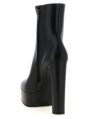LE SILLA Black Lamb Leather Ankle Boots - EU37/US7