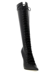 LE SILLA Black Lamb Leather Over The Knee