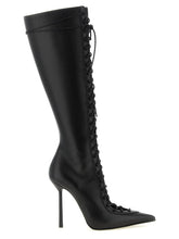 LE SILLA Black Lamb Leather Over The Knee