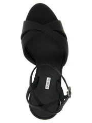 LE SILLA Black Viscose Stiletto Heel Sandals