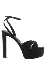 LE SILLA Black Viscose Stiletto Heel Sandals
