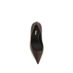 LE SILLA Brown Calf Leather Bos Taurus High Heel Pumps