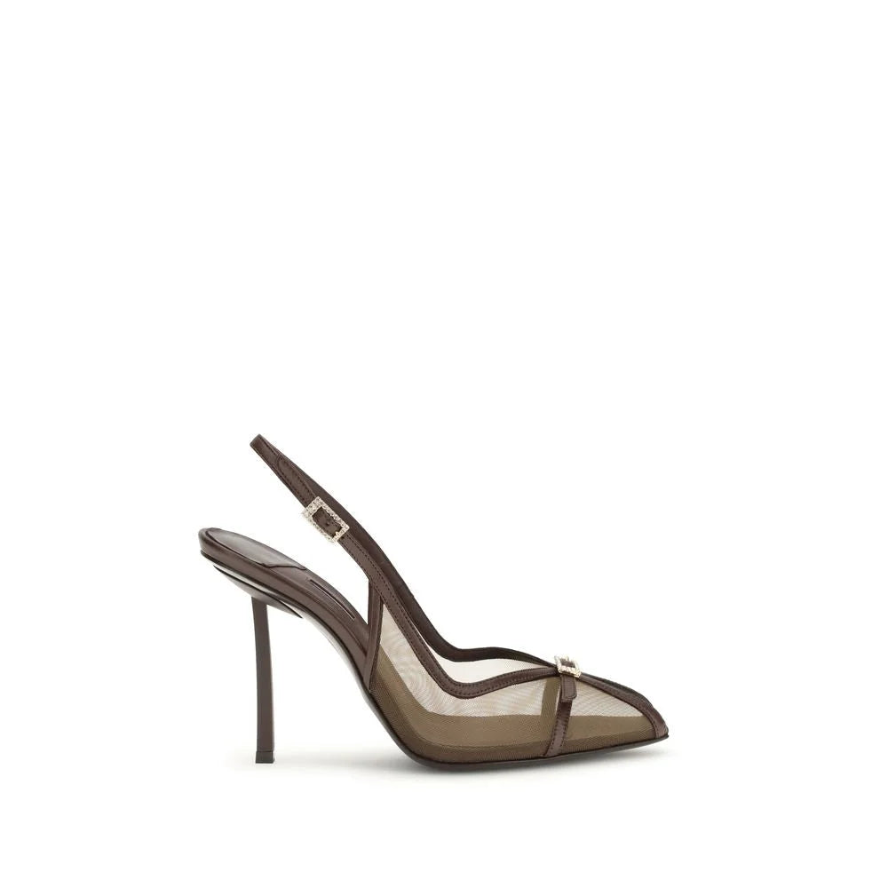 LE SILLA Brown Nylon Platform Pumps