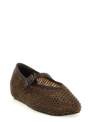 LE SILLA Brown Polyamide Ballet Flats - EU36.5/US6.5