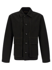 Lemaire Black Cotton Denim Jacket - XL