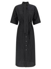 Lemaire Black Cotton Midi Dress
