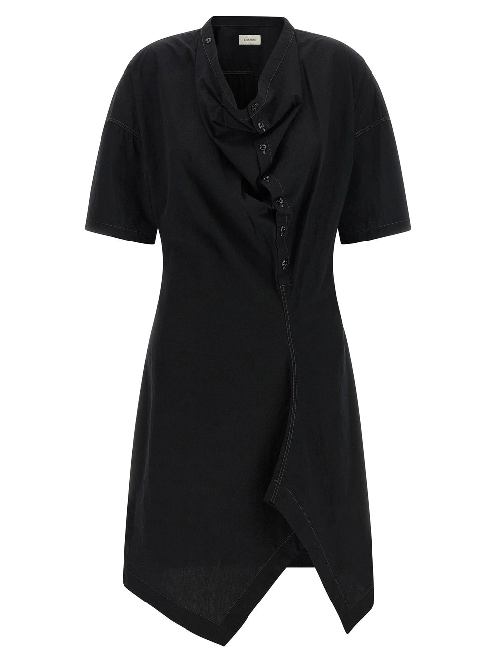 Lemaire Black Cotton Midi Dress