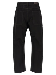 Lemaire Black Cotton Relaxed Fit Jeans