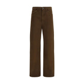 Pantaloni casual maro Lemaire din bumbac