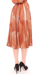 Licia Florio Brown Orange Below Knee Full Skirt - IT42|M - Skirts
