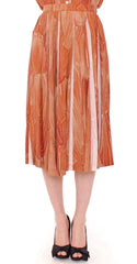 Licia Florio Brown Orange Below Knee Full Skirt - IT42|M - Skirts