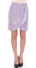 Licia Florio Purple Viscose Above-Knee Wrap Skirt - Skirts