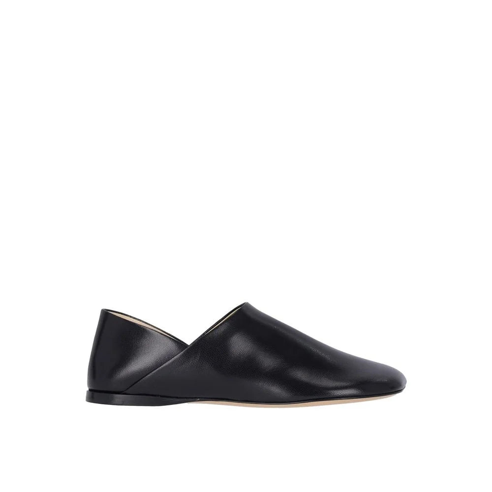 Loewe Black Lamb Leather Slip-On Loafers - EU37/US7