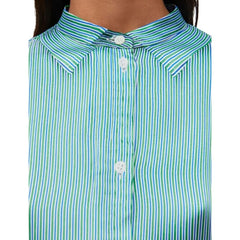 Loewe Blue Silk Pattern Shirt