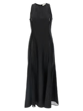 Loulou De Saison Black Silk Midi Dress