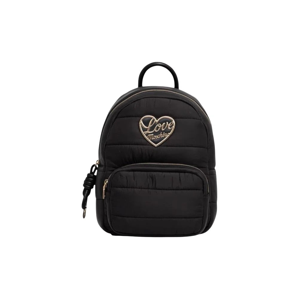 Love Moschino Black Nylon Backpack - Backpacks