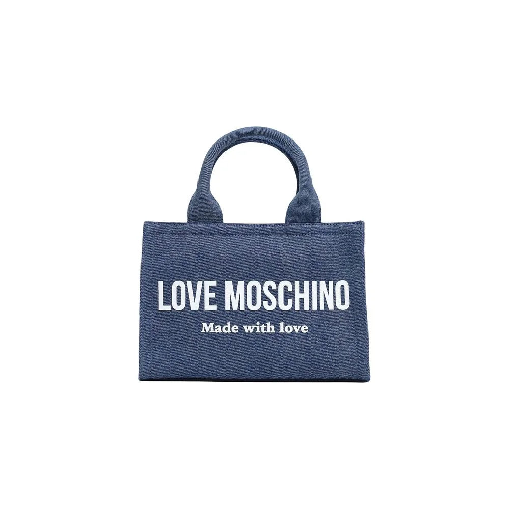 Love Moschino Blue Cotton Handbag