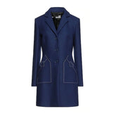 Love Moschino Blue Wool Women Coat - IT46 | L - Overcoats