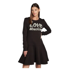 Love Moschino Chic Embossed Logo Cotton Blend Dress - Dresses