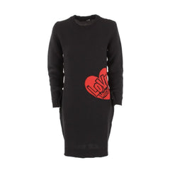 Love Moschino Chic Heart Pattern Knit Wool-Blend Dress - IT44|L - Dresses