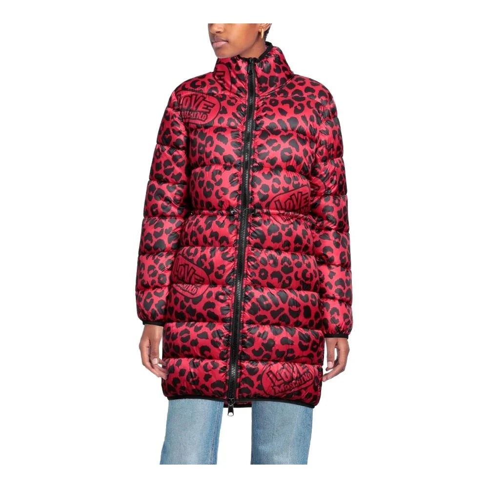 Love Moschino Chic Leopard Print Long Down Jacket - Puffer Jackets