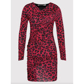 Love Moschino Chic Leopard Texture Dress in Pink and Black - IT40|S - Dresses