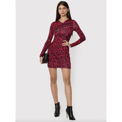 Love Moschino Chic Leopard Texture Dress in Pink and Black - IT40|S - Dresses