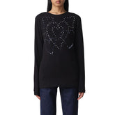 Love Moschino Rhinestone Heart Embellished Cotton Tee - IT44|L - T-Shirts