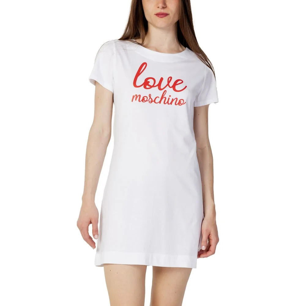 Love Moschino White Cotton Short - IT40 | XS - Dresses