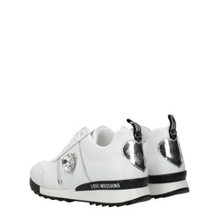 Love Moschino White Leather Low Tops - Sneakers