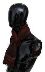 M Missoni Maroon Striped Wool Blend Unisex Wrap Fringes Scarf - Scarves & Shawls