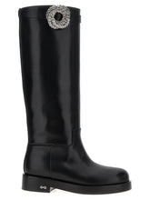 MACH & MACH Black Calfskin Over The Knee