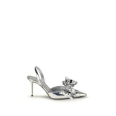 MACH & MACH Cadeau Silver Wrapped Leather Pumps - Heels