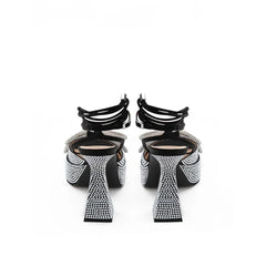 MACH & MACH Chic Black Leather Platforms for Elevated Style - EU38/US8 - Sandals