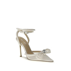 MACH & MACH White Silk Pumps