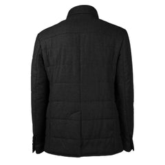 Made in Italy Black Wool Men’s Jacket with Cashmere Touch - IT46 | S