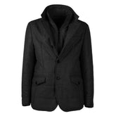Made in Italy Black Wool Men’s Jacket with Cashmere Touch - IT46 | S