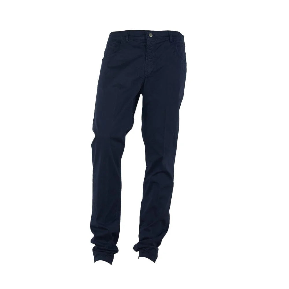 Made in Italy Blue Cotton Men’s Trouser - Trousers