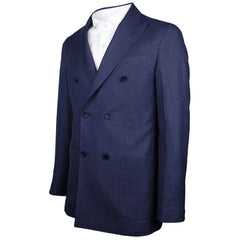 Made in Italy Blue Linen Blazer - IT56 | 3XL