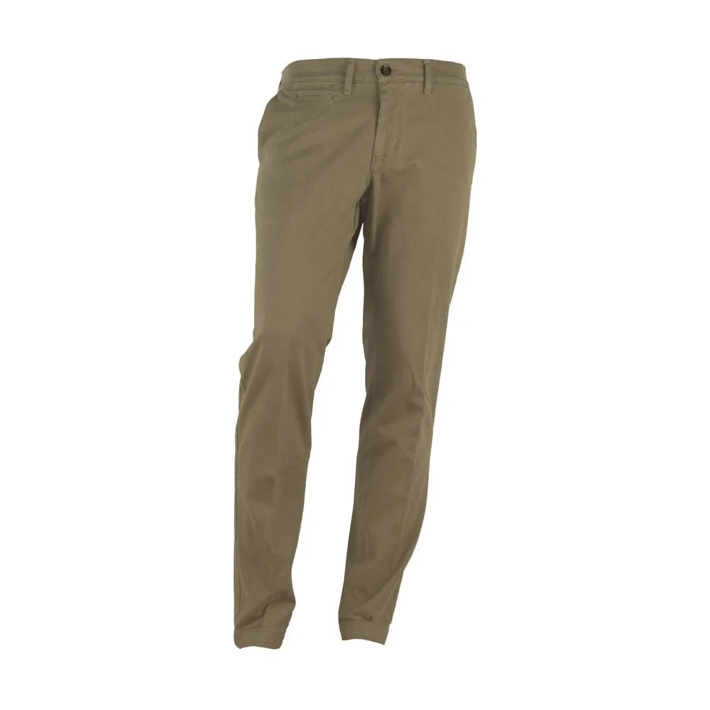 Made in Italy Brown Cotton Men Pant - Chinos