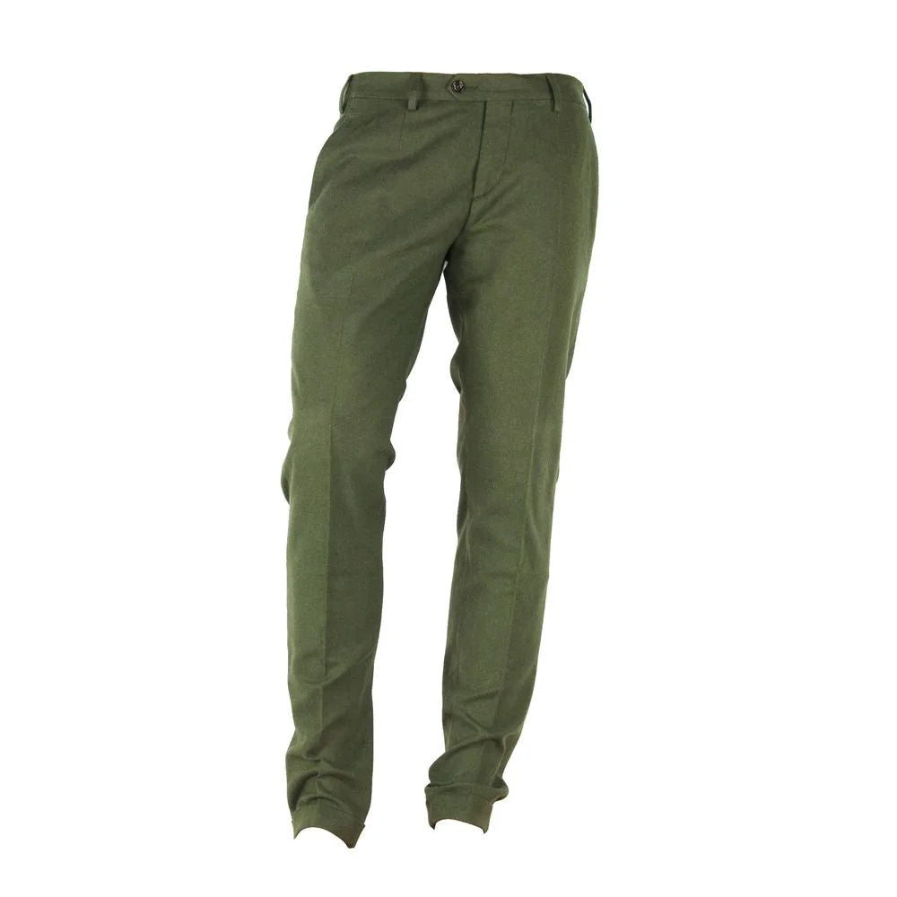 Made in Italy Green Cotton Men Pant - Trousers
