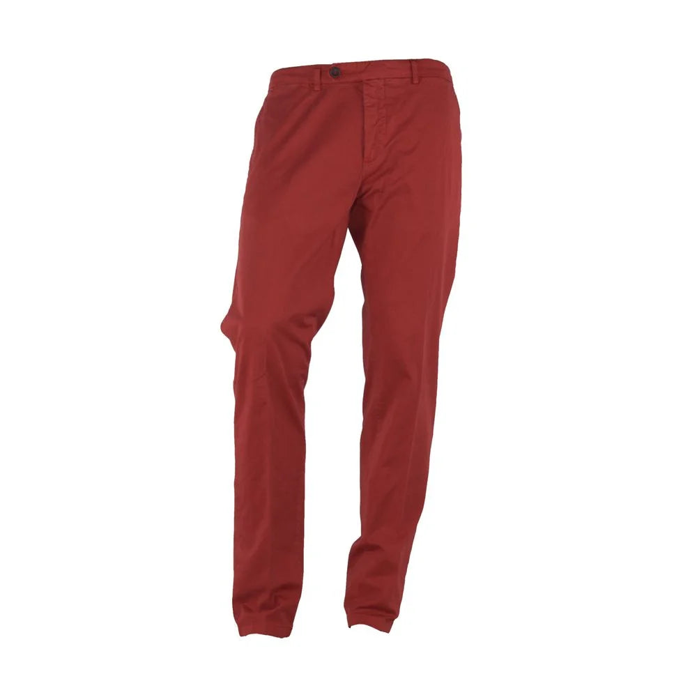 Made in Italy Red Cotton Men’s Trouser - Trousers