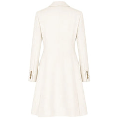 Made in Italy White Wool Women Coat