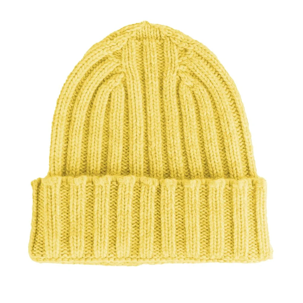 Made in Italy Yellow Cashmere Hat - UNI - Beanies