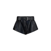 Magda Butrym Black Lambskin Bermuda Shorts