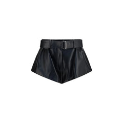 Magda Butrym Black Lambskin Bermuda Shorts