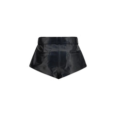 Magda Butrym Black Lambskin Bermuda Shorts