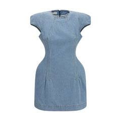 Magda Butrym Blue Cotton Casual Dress - IT38 | S