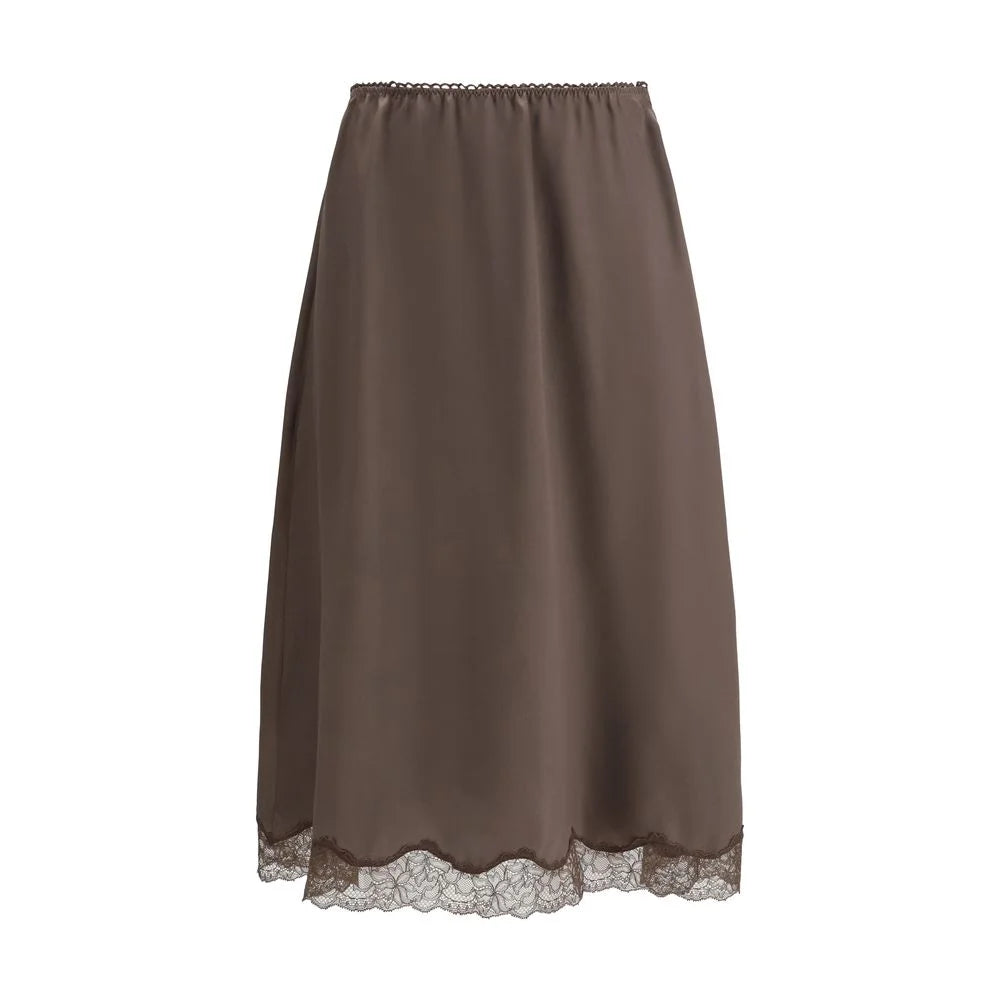 Magda Butrym Brown Silk Midi Skirt - IT38 | S