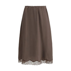Magda Butrym Brown Silk Midi Skirt - IT38 | S
